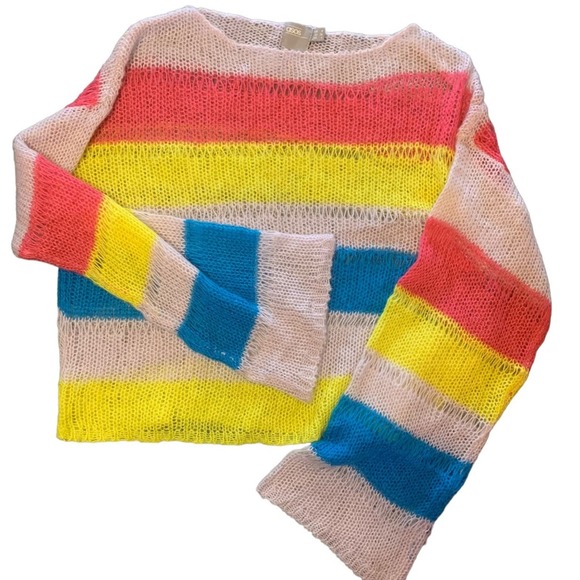 ASOS Fairycore multicolor knit Y2K style crop sweater. Size 4  XS - Picture 4 of 13